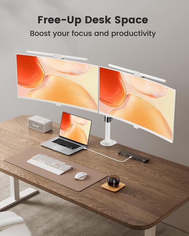 Detalle de ErGear Monitor-Halterung 2 Monitore (13–32 Zoll) mit VESA 75/100, weiß