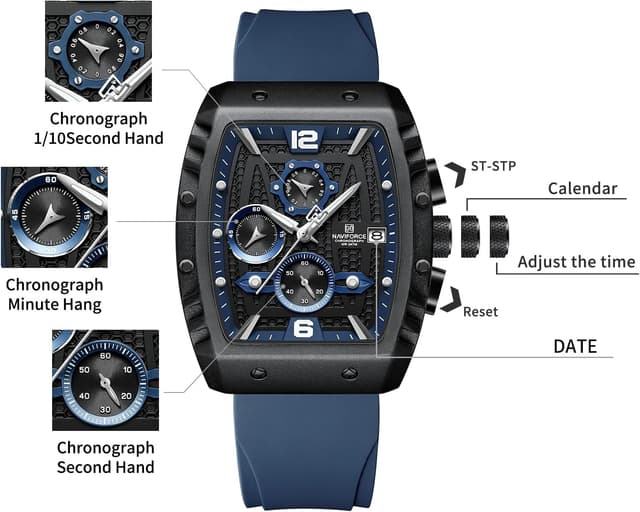 Detalle de Naviforce orologio da uomo analogico al quarzo con data e giorno (quarzo)