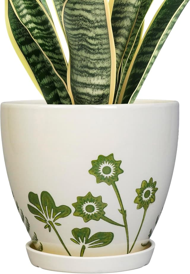 Imagen de MPotTo 8.2 Inch Ceramic Plant Pot with Saucer en OfertitasTOP
