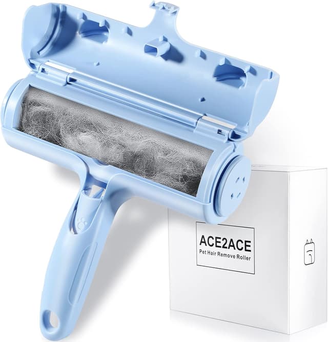 Detalle de ACE2ACE Tierhaarentferner: wiederverwendbare Fusselrolle & Fusselbürste für Hunde- und Katzenhaare