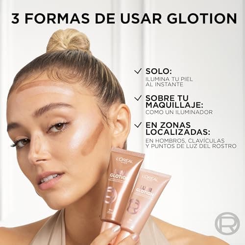 Detalle de L'Oréal Paris Lumi Glotion fórmula iluminadora en Tono Medium: glow natural e hidratación ligera