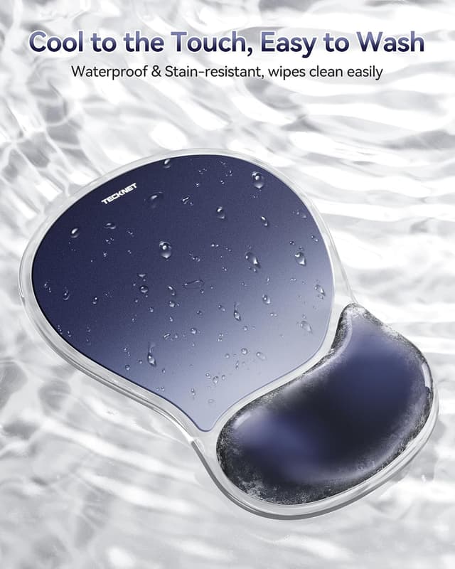 Detalle de TECKNET Mouse Mat Wrist Support with Gel Wrist Rest (Ergonomic gel mousepad) – Gradient Blue