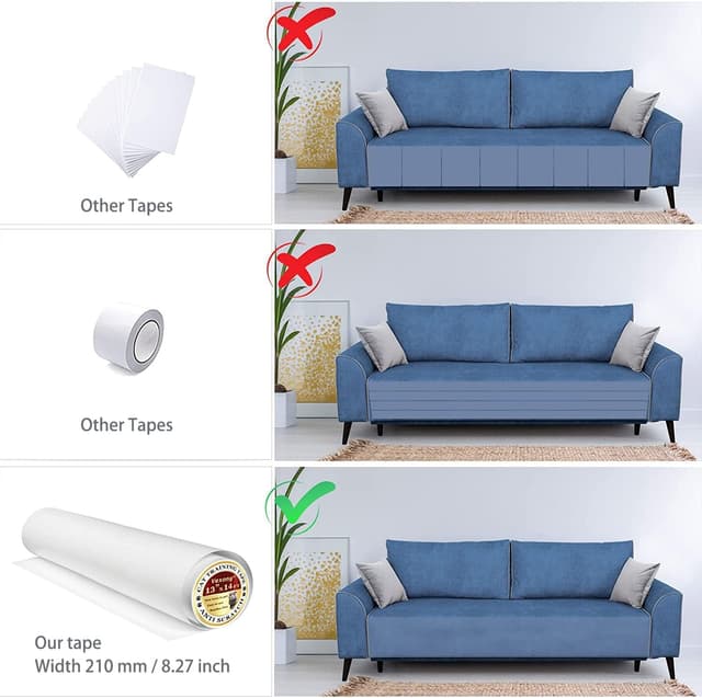 Detalle de Cat Anti Scratch Tape 44cm x 3m transparent furniture protector strip