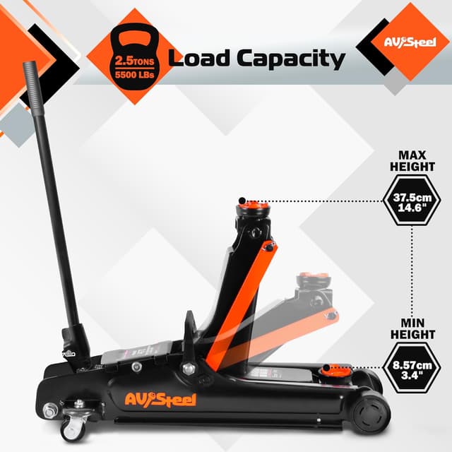 Thumbnail 1 de AV Steel Floor Jack 2.5 Ton Low Profile, 3.4–14.6" range 🛠