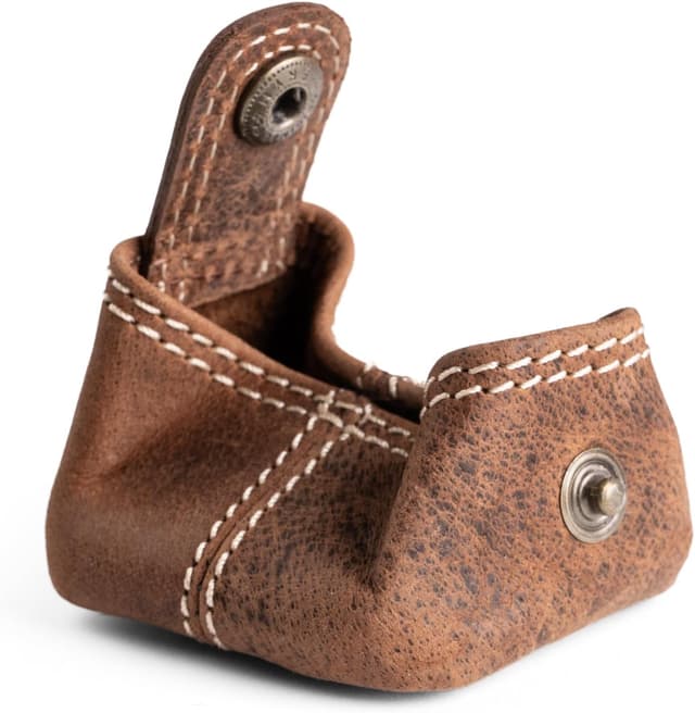 Detalle de Berliner Bags Vintage Kleingeldbörse Lena S – kleine Münzbörse aus Büffelleder (braun)