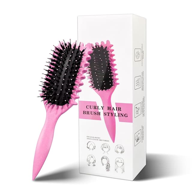 Detalle de Curl Hair Brush – Lockenbürste & Curl Define Stylingbürste zum Entwirren (grün)