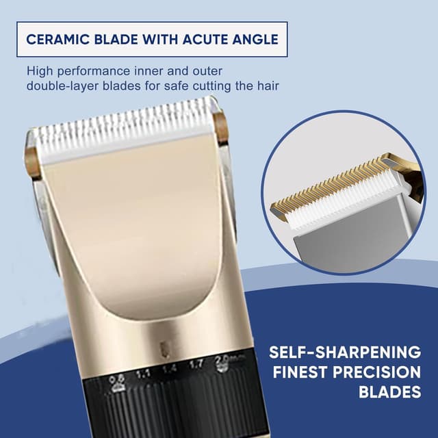 Detalle de HEEYoo rechargeable hair clippers with 4 combs