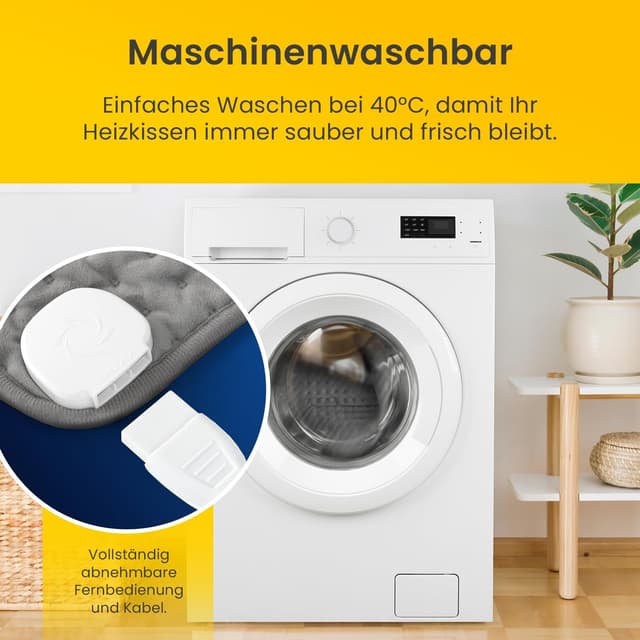 Thumbnail 6 de Cosi Home Heizkissen 60 x 30 cm mit Mikrofleece: 6 Heizstufen, Abschaltautomatik & waschbarer Bezug (Grau)