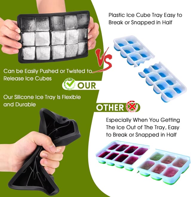 Detalle 2 de Sinnsally Eiswürfelform Silikon 3er-Pack