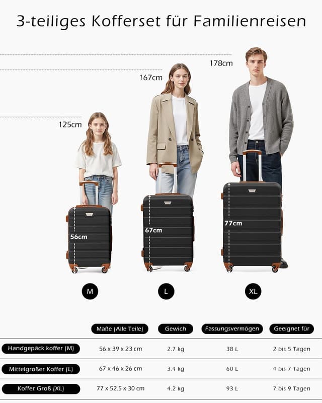 Thumbnail 6 de Coolife Mittelgroßer Koffer 67 cm