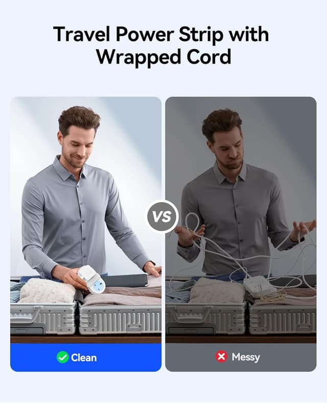 Detalle 2 de ORICO Travel Extension Lead with USB Slots, 2 AC outlets & 3 USB ports (1 USB-C) – 13A 3250W, rollable power strip