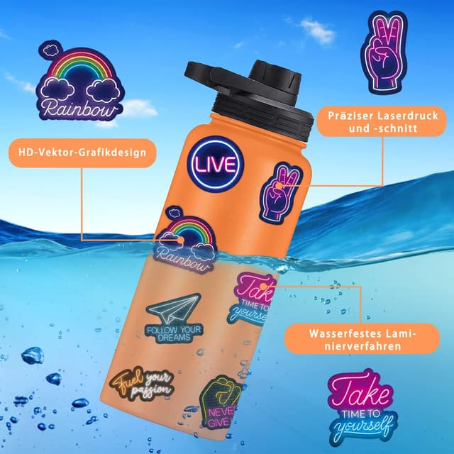 Thumbnail 2 de AirNogo Aufkleber Neon Sprüche 100 Stück