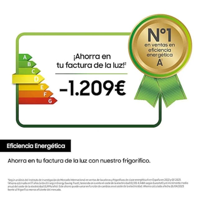 Detalle 2 de Samsung RB34C602DSA Frigorífico No Frost Acero Inoxidable