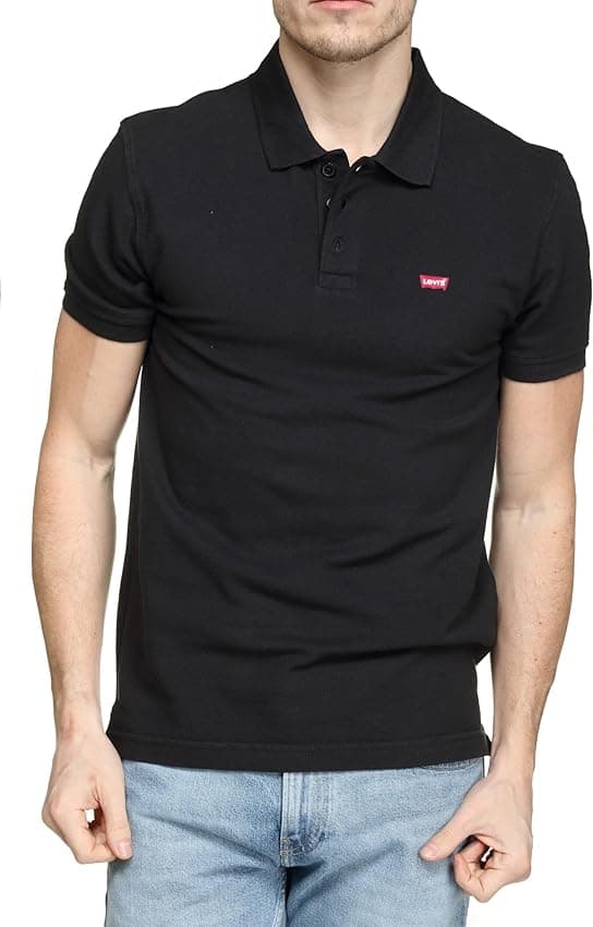 Detalle de Levi's Housemark Polo Mineral B para Hombre, Talla XL