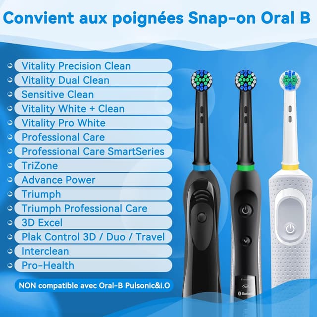 Thumbnail 3 de AnjoCare Têtes de brosse de rechange compatibles Oral-B (pack de 16) pour Pro1000/3000/5000/7000