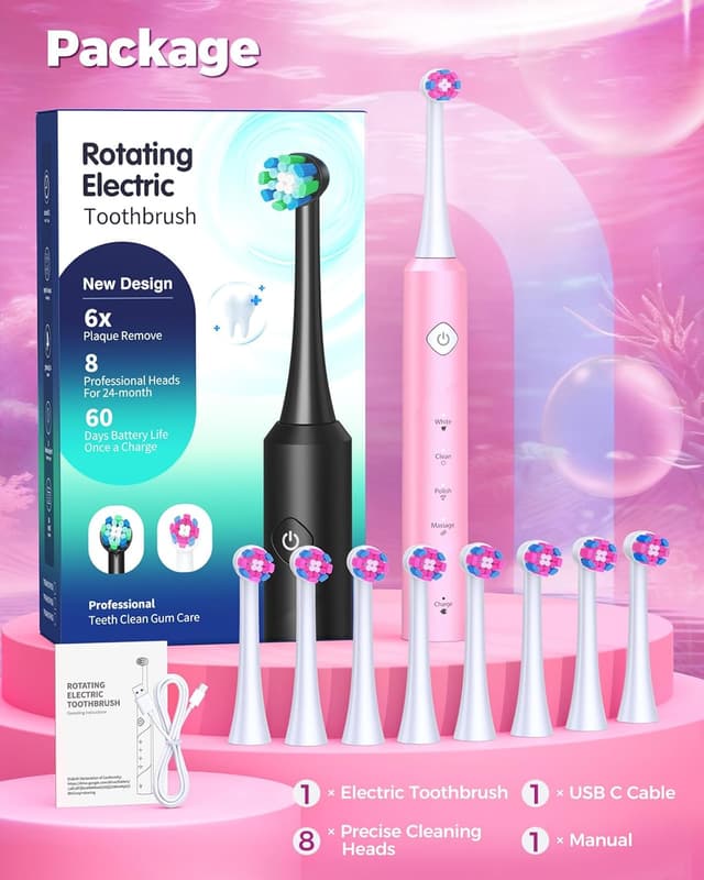 Thumbnail 6 de Rotierende Zahnbürste mit 8 Köpfen für Erwachsene