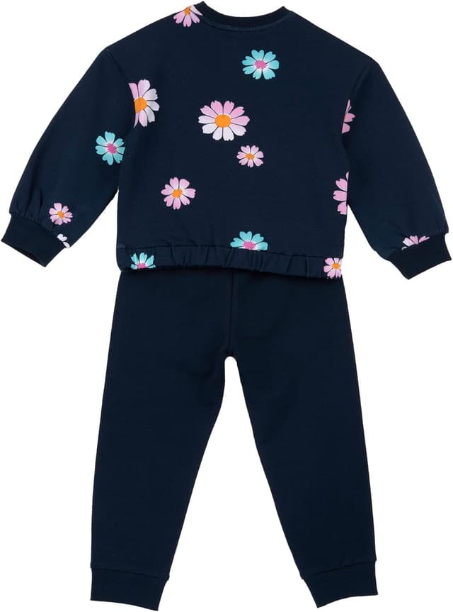 Detalle 2 de Chicco Tuta Bambina con felpa e pantalone, completo comodo con stampa floreale