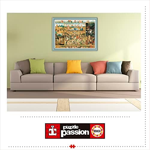 Detalle de Educa Puzzle 2000 Piezas El Jardín de las Delicias 🧩 Incluye Pegamento