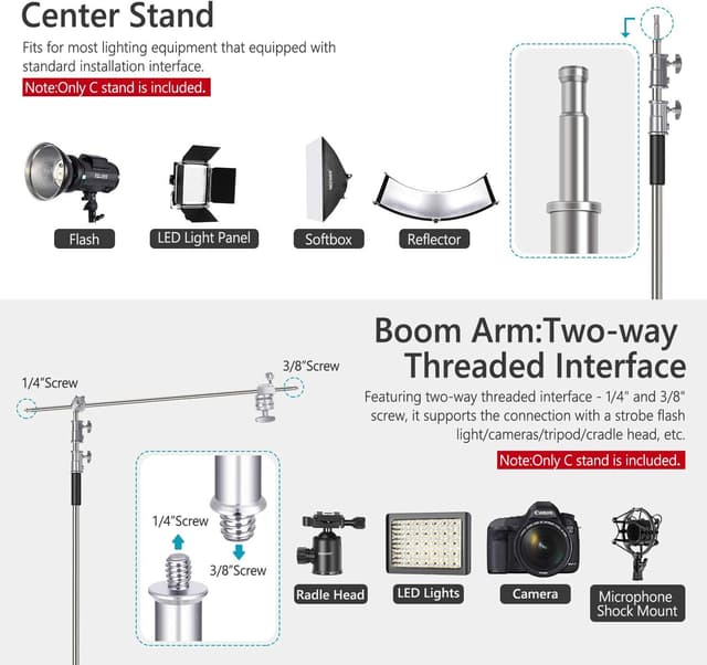 Thumbnail 5 de NEEWER C-Stand Light Stand 3 m with 1.2 m boom