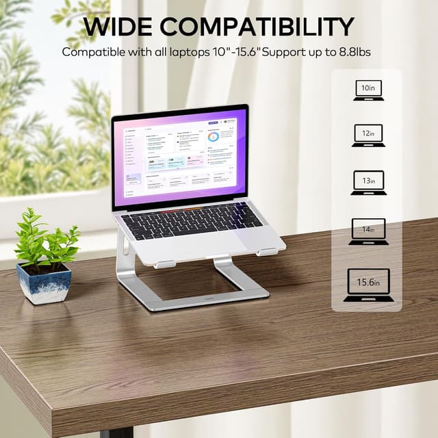 Detalle de Auvo ALS01 aluminium laptop stand for 10–15.6 inch laptops (silver)