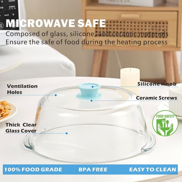 Thumbnail 4 de Tall Glass Microwave Splatter Cover 10in 🍽