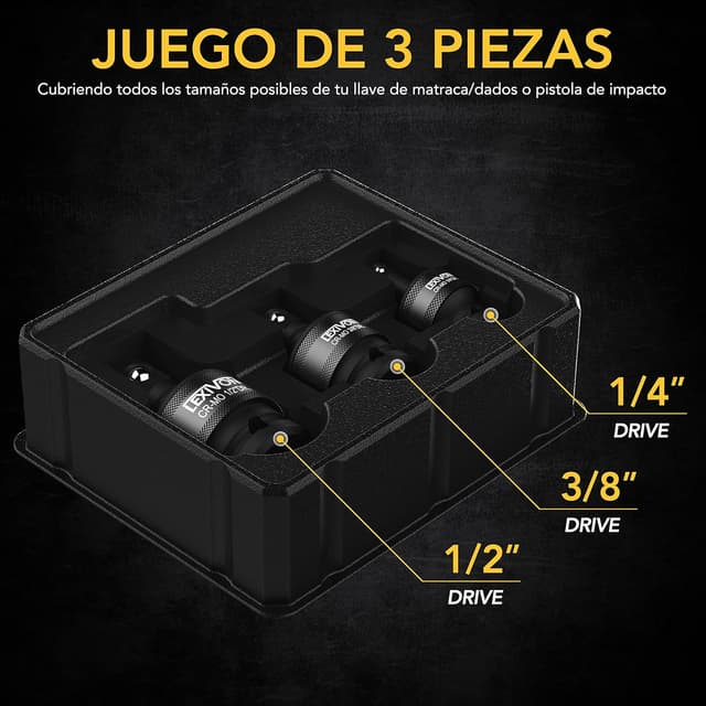 Detalle de LEXIVON Juego llaves vaso universales 3 piezas 1/2
