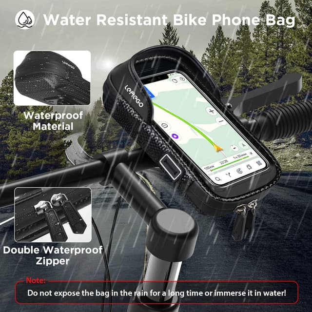 Thumbnail 3 de LEMEGO Waterproof Bicycle Phone Holder 7in
