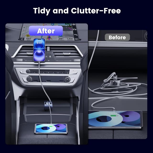 Detalle de RAMPOW 100W Zigarettenanzünder USB‑C 4‑in‑1 (einziehbares Auto-Ladegerät) mit 65W Schnellladung