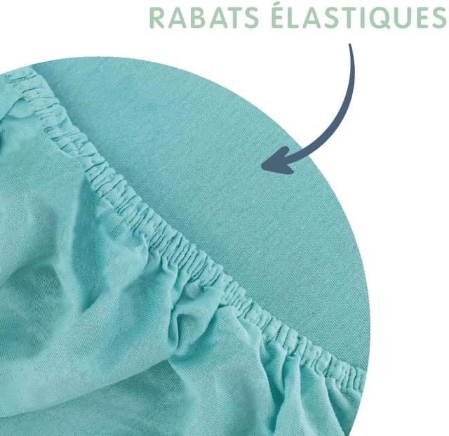 Thumbnail 5 de BabyCalin Sábana Bajera Azul Tropical 60x120x15 cm 🌴