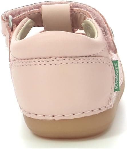 Detalle 2 de Kickers Sushy: sandali per bambini e ragazzi in Marina verde/bianco, con chiusura a scratch