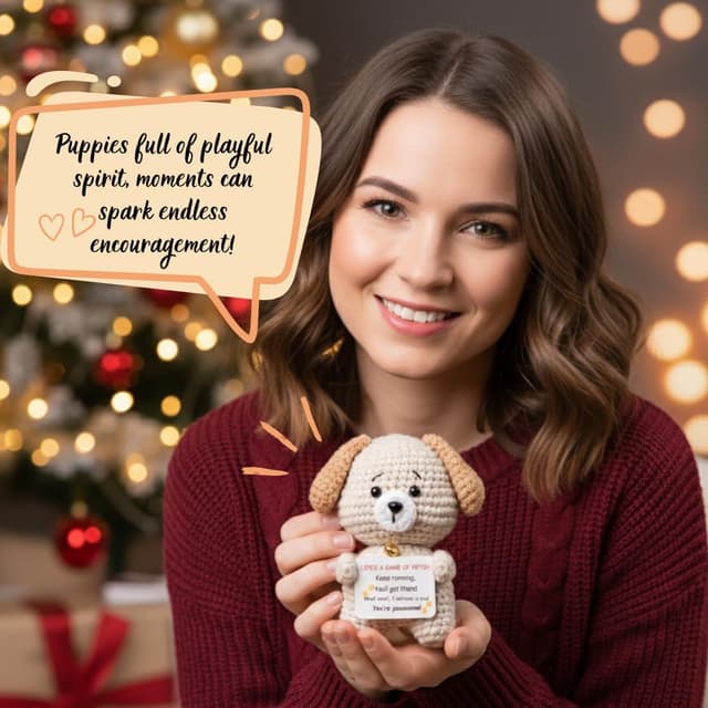 Thumbnail 1 de Handmade Crochet Puppy Encouragement Gift Plush