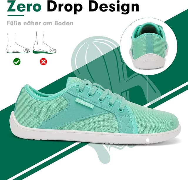 Detalle de SAGUARO Unisex Barfußschuhe aus Strick mit breiter Zehenbox und Zero-Drop Sohle „Luck I“