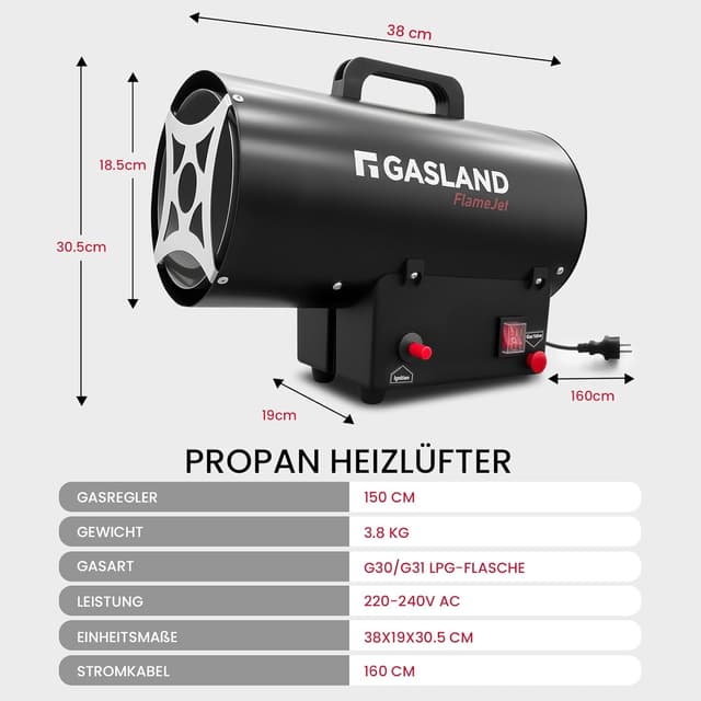 Thumbnail 3 de GASLAND FlameJet FH15FBDE 15 kW Gasheizgerät