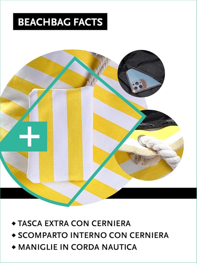 Detalle de DonDon DonDon Grande shopper idrorepellente 58x38x18