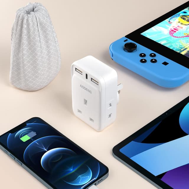 Thumbnail 6 de UK to Australia Plug Adapter 6-in-1 with 2 USB Ports and Type C Fast Charger (Type I)