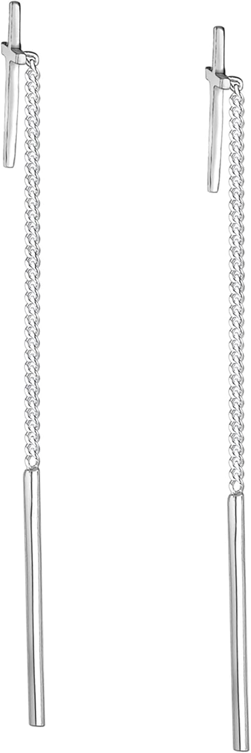 Detalle 2 de Elli Damen Echtschmuck Ohrhänger Kreuz- & Geo-Symbol aus 925 Sterling Silber vergoldet