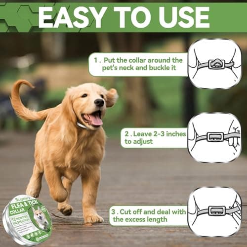 Detalle de Collar antiparasitario para perros Inpumo con aceites esenciales (impermeable y ajustable) hasta 12 meses