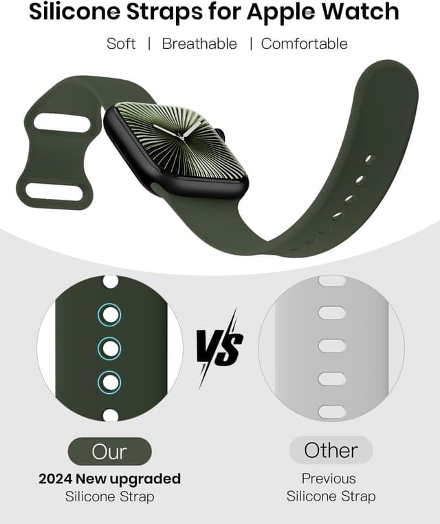 Detalle de Cinturini Yoohoo in silicone compatibili con Apple Watch 44mm/40mm/46mm/45mm/42mm/41mm/38mm/49mm