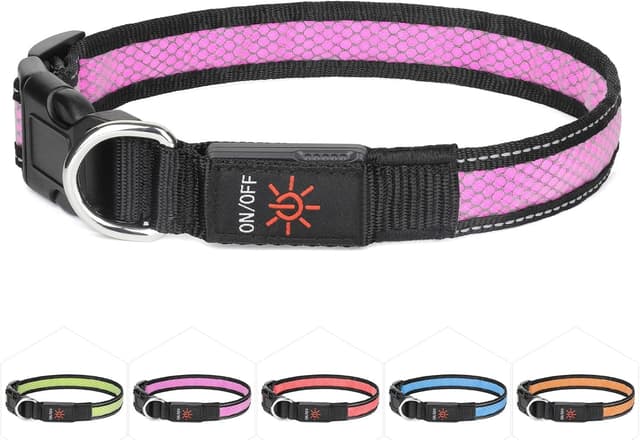 Detalle de Ezierfy LED-Leuchthalsband für Hunde, USB-aufladbar und wasserfest
