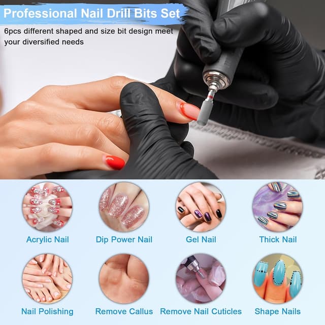 Detalle 2 de CGBE Punte fresa unghie 3/32" kit 6 pezzi