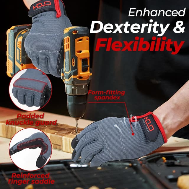 Detalle de HANDLANDY Work Gloves for Men & Women with Touch Screen Utility Design