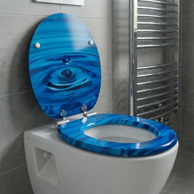 Detalle de SINOBATH WC Sitz mit Absenkautomatik und antibakterieller Nano-Versiegelung (Navy blau)