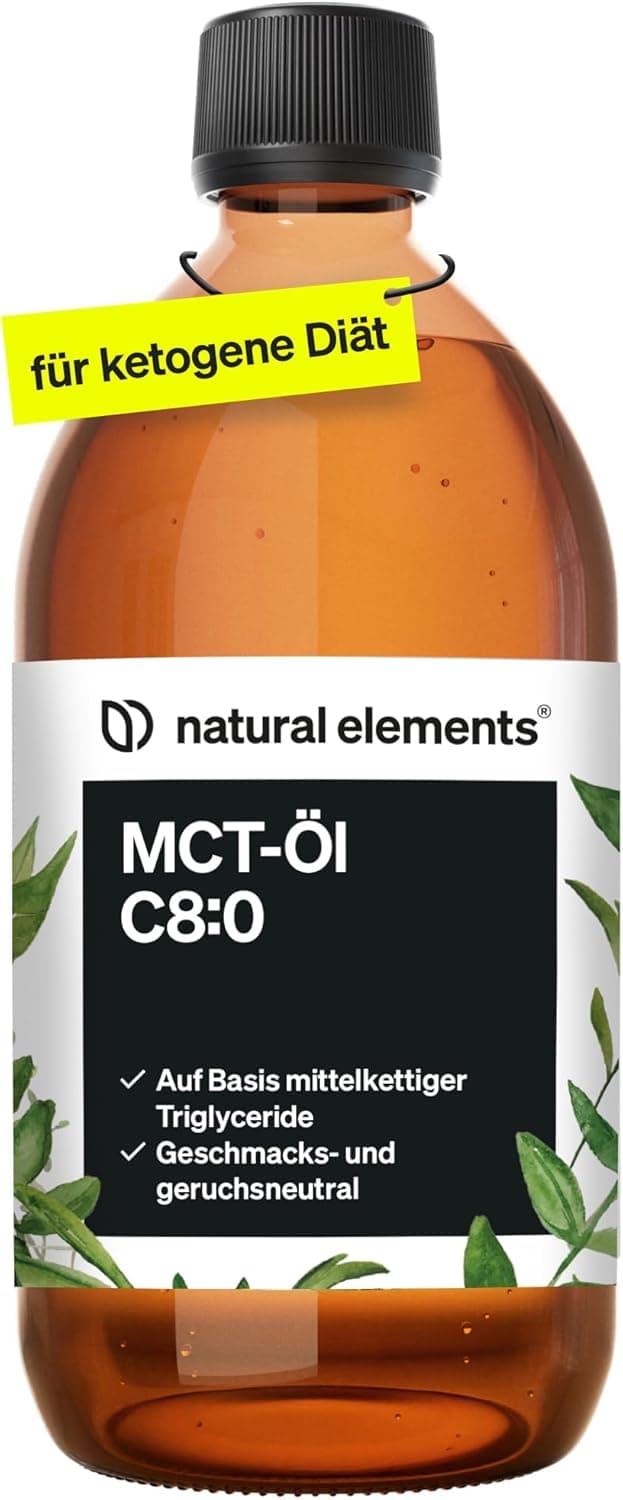 Detalle de natural elements MCT‑Öl C8 500 ml – MCT‑Öl