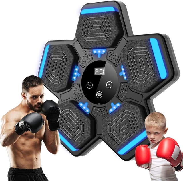 Detalle de LOLBOX Music Boxing Machine – Interactive rhythm trainer with LED target lights and Bluetooth speaker (wall-mount pad)