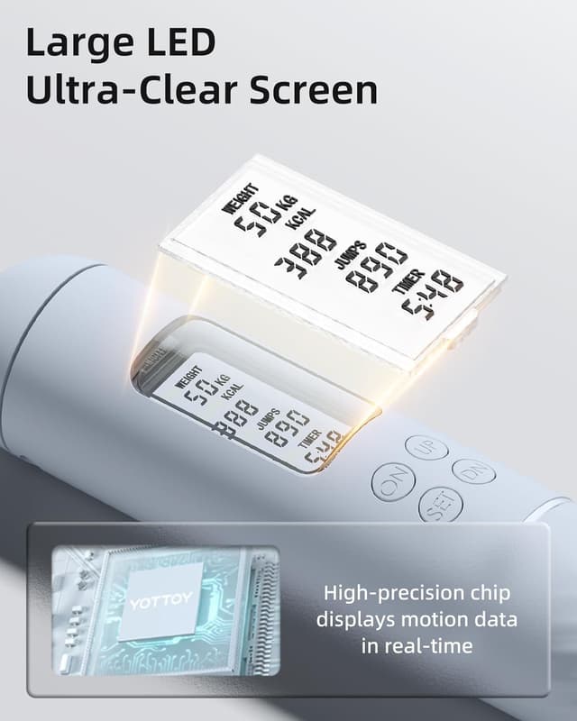 Detalle de YOTTOY Skipping Ropes for Adults – Cordless counter jump rope with LCD display