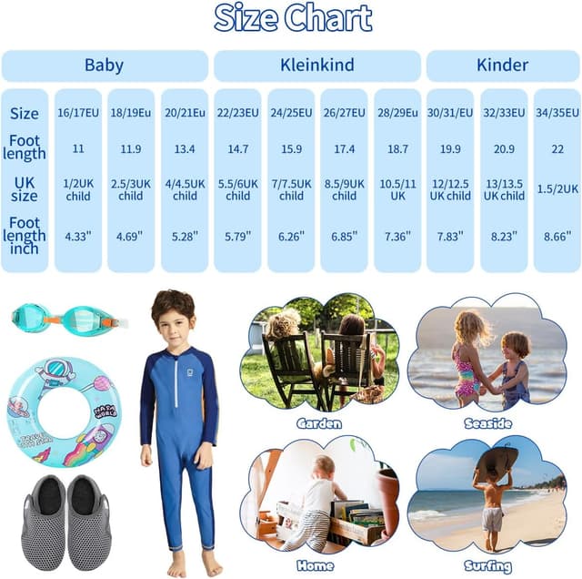 Detalle 2 de Kinder Badeschuhe Wasserschuhe mit Gummi Sohle