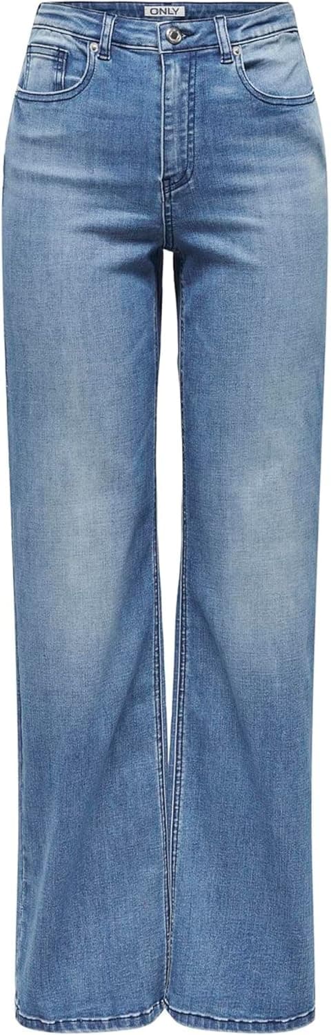 Detalle de ONLY Damen Jeans mit weitem Bein ONLJUICY-WAUW in hoher Taille