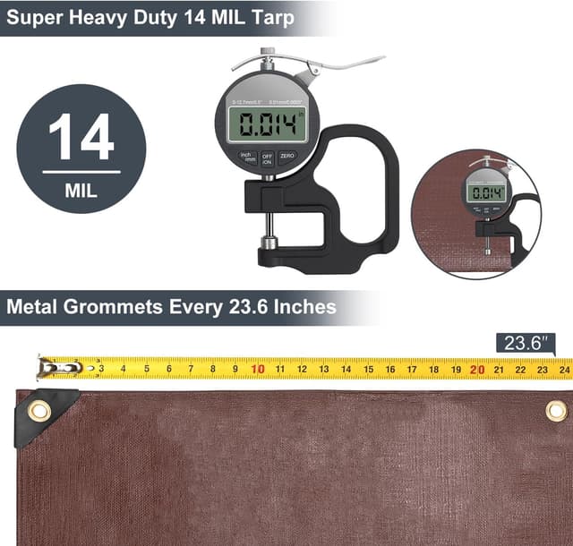 Detalle de Patiobay Tarp 16x20FT Heavy Duty Waterproof Tarp