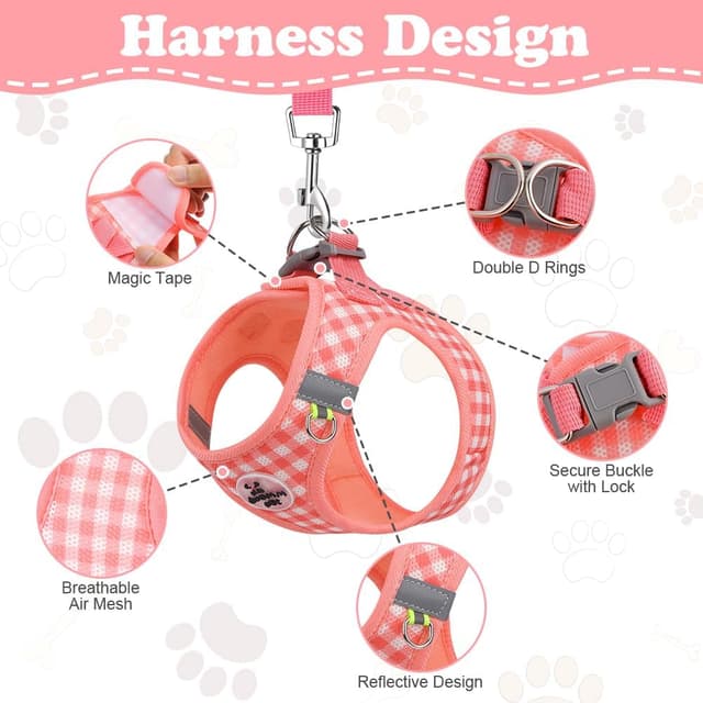 Detalle de OFFCUP Dog Harness and Leash Set S, soft mesh no-pull harness