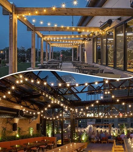 Thumbnail 7 de SAEIHGAE guirnalda de luces exterior LED 20 m con bombillas G40, IP44 e iluminación ampliable